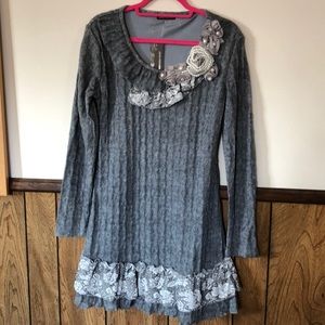 John Fashion Sweater Dress with pearl detail